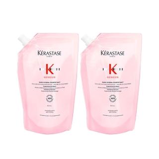 【KERASTASE 巴黎卡詩】粉漾芯生髮浴 清爽型500ml 補充包 2入組(頭皮保養/蓬鬆/養髮/大容量洗髮精)