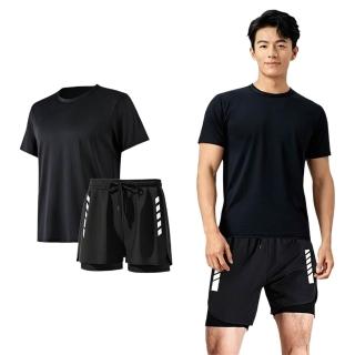 【SUNY】速乾泳裝2件套 防尷尬泳褲 男泳裝套組 專業成人泳裝 男泳衣 男泳裝 平口泳褲 休閒運動兩用