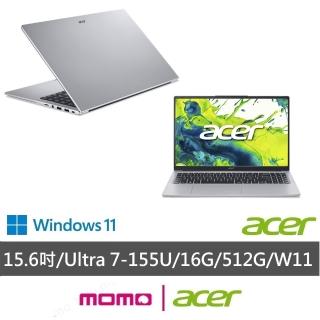 【Acer 宏碁】15.6吋Ultra 7輕薄AI效能筆電(Aspire Lite/AL15-54P-761A/Ultra 7-155U/16G/512G/W11)