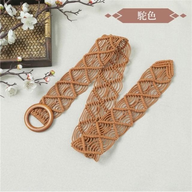 【巴黎精品】現貨出清 女皮帶美式腰帶波西米亞風腰飾(圓扣編織寬版簡約女配件4色a1by7)S/