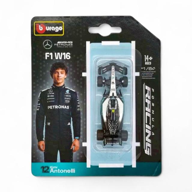 1:64 Bburago F1 W16 模型車 Mercedes-AMG 賓士車隊