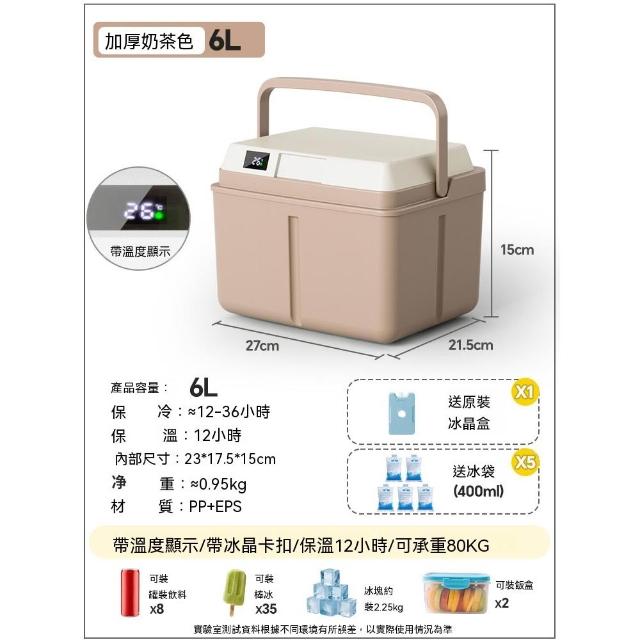 小山 6L保溫箱 保冷箱 保冰箱 保冰桶 戶外露營野餐包（冰塊冷藏箱/保冰保溫箱/保冷袋/保溫包）