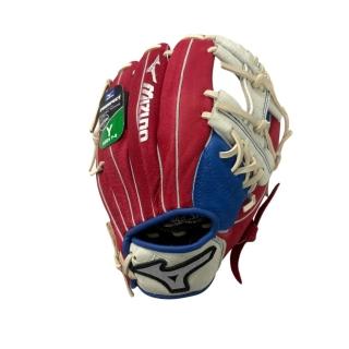 【MIZUNO 美津濃】少年用棒球手套 內野工字檔 約11吋 藍X紅X米白(1ATGY26977 2262)