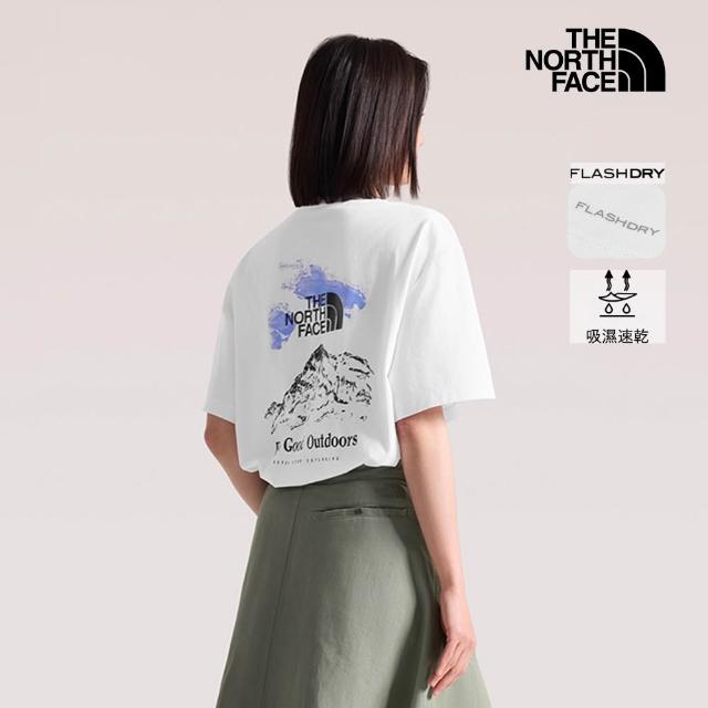 【The North Face】北面男女款FLASHDRY速乾印花短袖T恤 (多款任選)