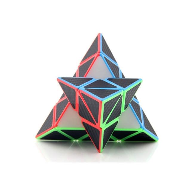 【STEM CELLS】碳纖維風格金字塔魔方競速版（順滑益智/學生/解謎魔方/解鎖/動腦）