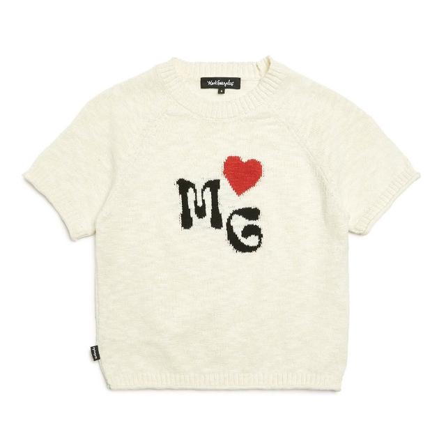 【Mark Gonzales】女裝 MG 針織短袖短版上衣