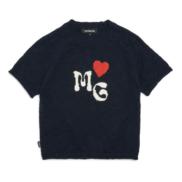【Mark Gonzales】女裝 MG 針織短袖短版上衣