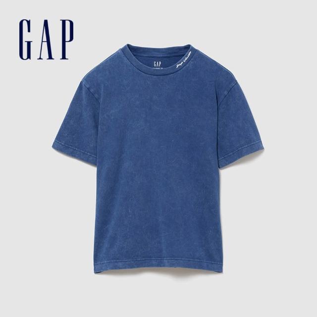 【GAP】重磅寬鬆 Gap Logo 短版短袖T恤-多色任選(895170)