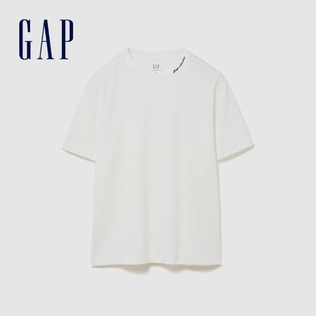 【GAP】重磅寬鬆 Gap Logo 短版短袖T恤-多色任選(895170)