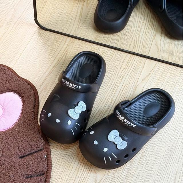 【HELLO KITTY】可愛凱蒂貓頭像造型EVA輕量柔軟透氣休閒涼拖鞋(洞洞鞋 布希鞋 海灘拖鞋)