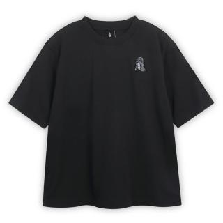 【Hush Puppies】男裝 上衣 簡約漁夫帽狗寬版上衣 (黑色 / 63110104)