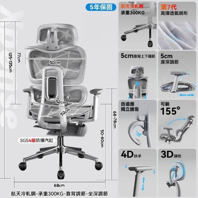 【Xpanse】LS900 人體工學椅「龍紋冰絲」零重力太空艙工學躺椅 電腦椅遊戲電競椅辦公椅 升級透氣龍紋特網