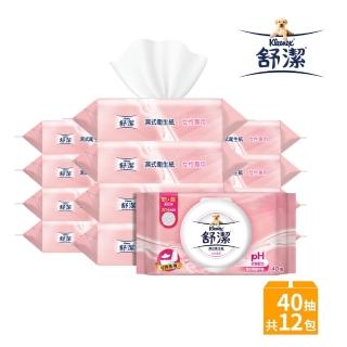 【Kleenex 舒潔】女性專用濕式衛生紙 40抽x12包
