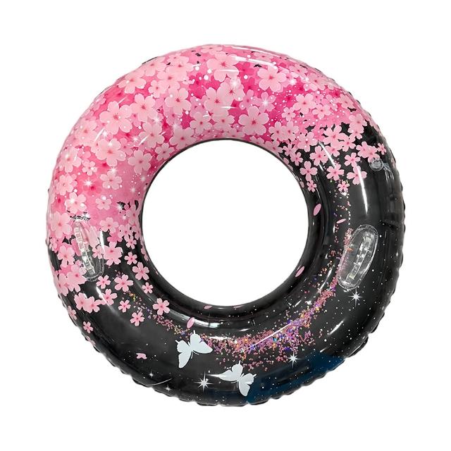 【Sumfun】馬卡龍游泳圈 PVC加厚防爆游泳圈 安全把手泳圈 成人浮圈 雙層氣囊充氣泳圈 戶外戲水泳具