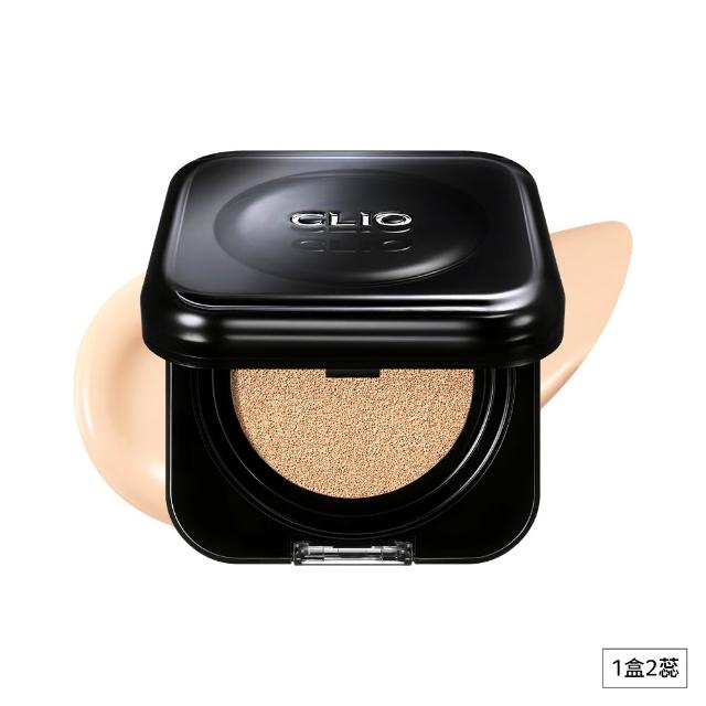 【CLIO 珂莉奧】官方直營 黑鑽裸光濾鏡氣墊粉餅SPF 40+ PA++(2入組共兩盒四蕊)