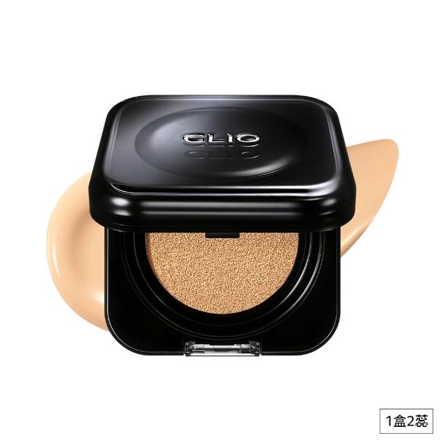 【CLIO 珂莉奧】官方直營 黑鑽裸光濾鏡氣墊粉餅SPF 40+ PA++(2入組共兩盒四蕊)