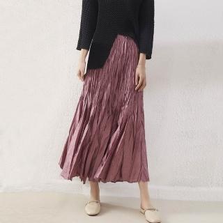 【巴黎精品】現貨+預購 三宅風皺褶衣服百褶裙褶皺半身裙摺衣彈力長裙顯瘦折衣大碼-設計感高腰4色t1oe15