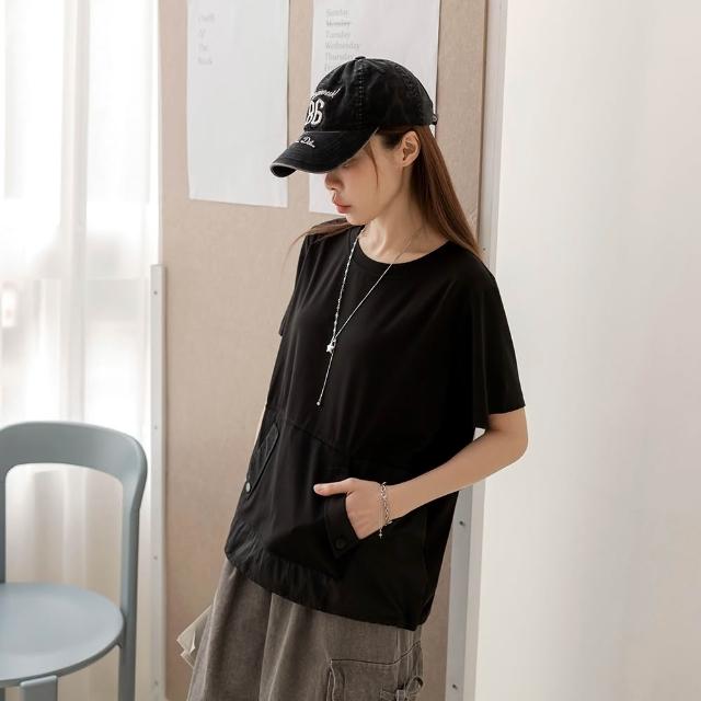 【OB 嚴選】涼感冰絲防曬抽繩口袋短袖上衣 《AB21124-》 適 M~2L