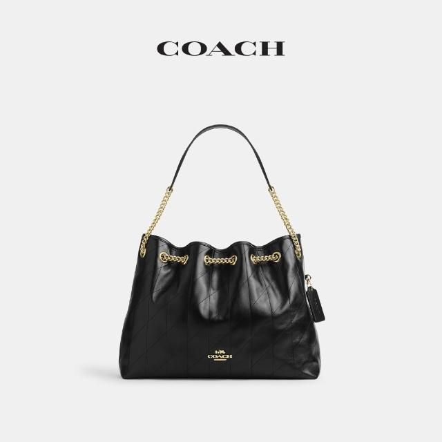 【COACH】蔻馳官方直營 EVELYN 絎縫細節單肩手袋 單肩包 掛件裝飾 大號-多款任選(CES33/CDR00)