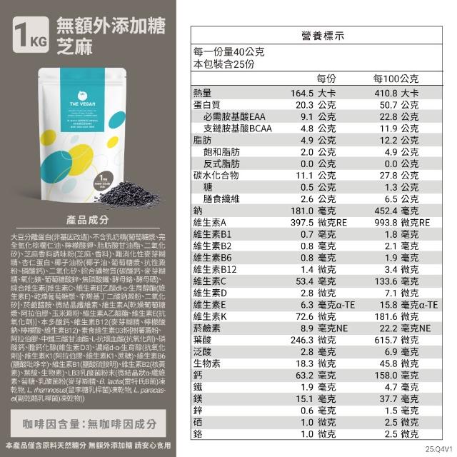 【THE VEGAN 樂維根】(分次配)經典植物優蛋白 1KG/袋(優蛋白.高蛋白.蛋白粉.台灣製造.全素)