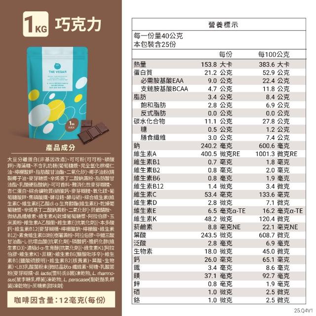 【THE VEGAN 樂維根】(分次配)經典植物優蛋白 1KG/袋(優蛋白.高蛋白.蛋白粉.台灣製造.全素)