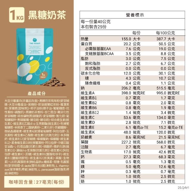 【THE VEGAN 樂維根】(分次配)經典植物優蛋白 1KG/袋(優蛋白.高蛋白.蛋白粉.台灣製造.全素)