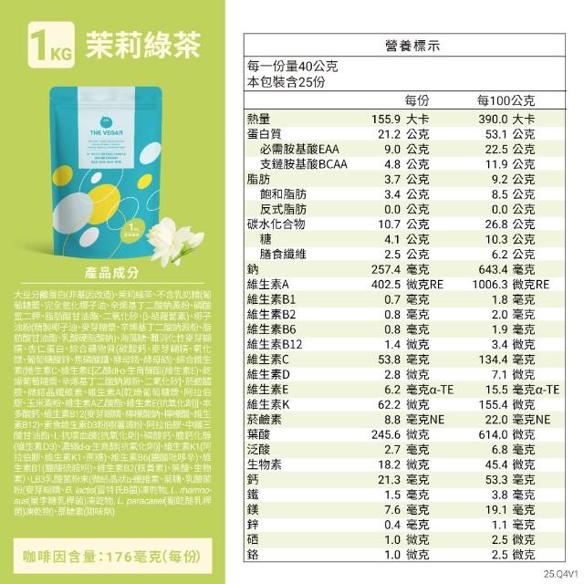 【THE VEGAN 樂維根】(分次配)經典植物優蛋白 1KG/袋(優蛋白.高蛋白.蛋白粉.台灣製造.全素)