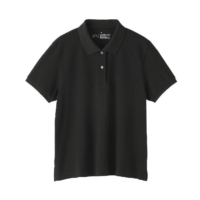 【MUJI 無印良品】女鹿子織短袖POLO衫(柔白/黑色/柔白橫紋/暗藍橫紋/煙燻棕橫紋)