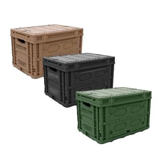 【ADAMOUTDOOR】重裝摺疊收納箱二代 黑/沙/綠 ADST-STOR02 裝備箱 63L大容量 露營 悠遊戶外