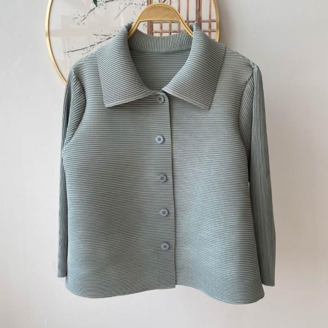 【巴黎精品】現貨+預購 三宅風皺褶衣服西裝外套褶皺衣休閒職業OL大尺碼女裝(時尚修身短版女外套3款b1a64 A)