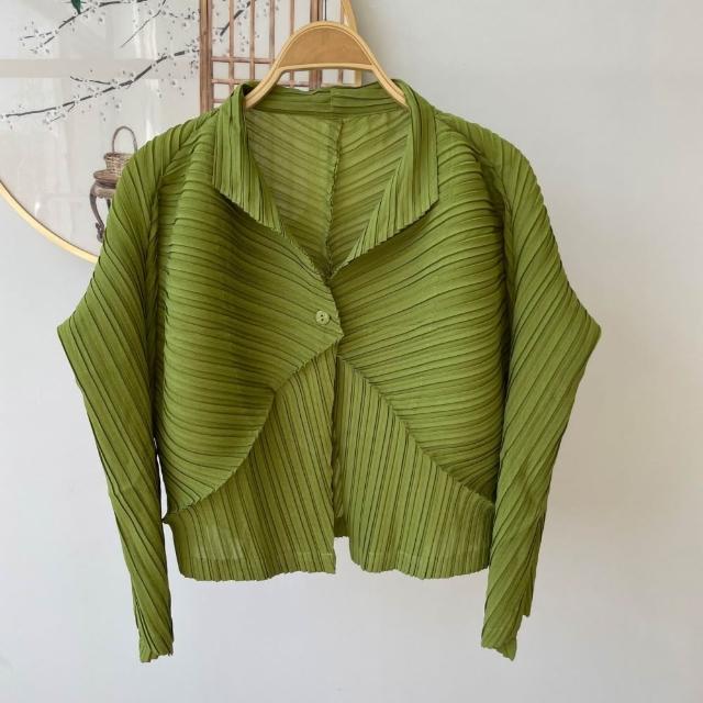 【巴黎精品】現貨+預購 三宅風皺褶衣服西裝外套褶皺衣休閒職業OL大尺碼女裝(時尚修身短版女外套3款b1a64 A)