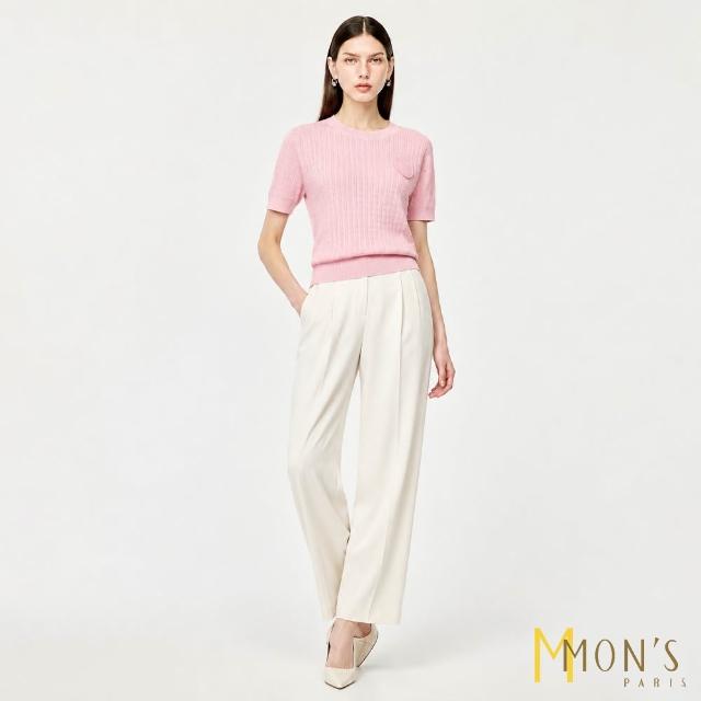 【MON’S】V領綁帶/造型涼爽針織上衣(6色任選)