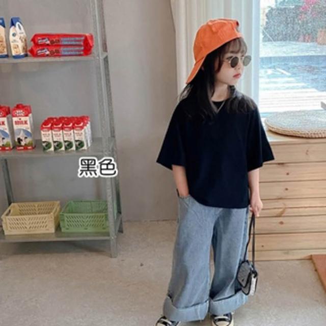 【橘魔法】純色寬鬆蝙蝠袖插肩短袖上衣 女童 男童 兒童 童裝 T恤 棉T 五分袖 中性款