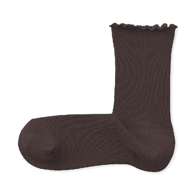 【MUJI 無印良品】女足口柔軟莫代爾混捲邊直角襪23-25cm(柔白/灰銀/深灰/黑色/煙燻粉/煙燻綠/紫紅/淡棕)