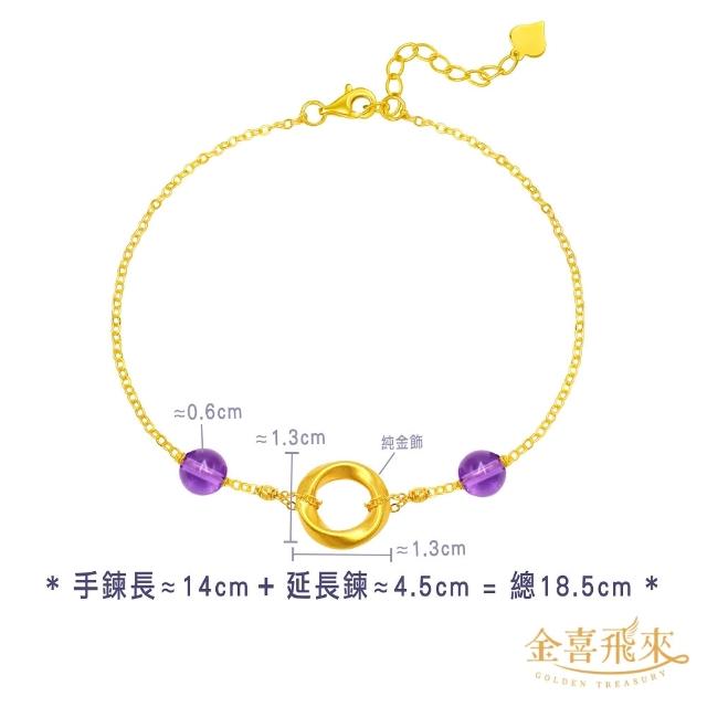 【金喜飛來】黃金手鍊莫比烏斯誕生石多款選(0.07錢±0.03)