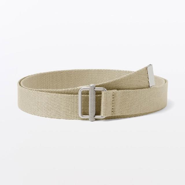 【MUJI 無印良品】再生聚酯纖維混可調式織帶皮帶(灰白/黑色/米黃/卡其綠)