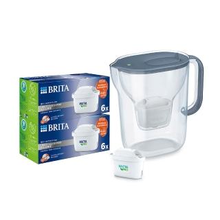 【BRITA】官方直營 純淨濾水壺XL(石灰藍)+MXPRO去水垢6入x2(共1壺13芯)