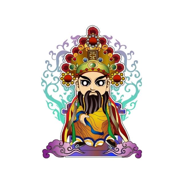 【老食說】神尊發財四寶組 平安發財米 彩繪神尊煎餅 彩繪開運籤詩牛奶棒 元寶關廟麵