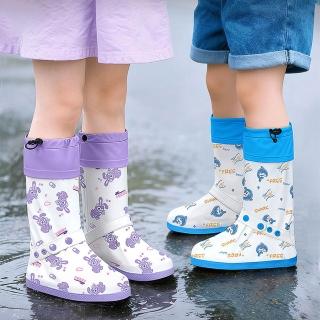 【YUNMI】加高款兒童防水雨鞋套 拉鍊式抽繩防漏鞋套 防滑高筒雨鞋套 防雨鞋套 幼兒園/國小防水鞋套