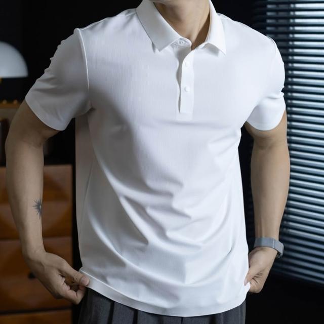 【巴黎精品】現貨+預購 POLO衫男短袖針織上衣高彈力男裝上衣(高爾夫球衫夏季鬆弛感男襯衫9色a1ne1)
