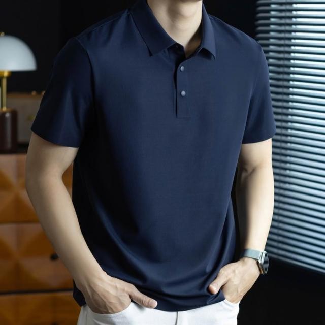 【巴黎精品】現貨+預購 POLO衫男短袖針織上衣高彈力男裝上衣(高爾夫球衫夏季鬆弛感男襯衫9色a1ne1)
