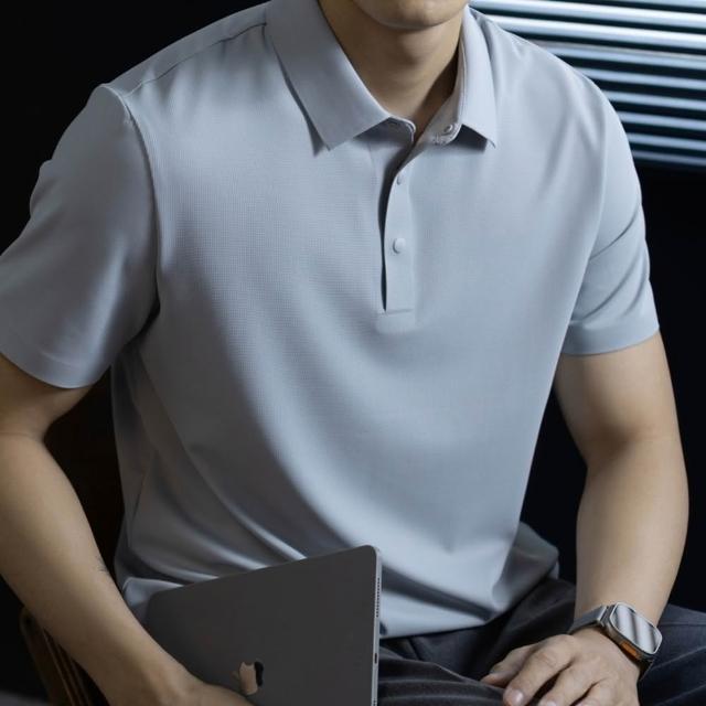 【巴黎精品】現貨+預購 POLO衫男短袖針織上衣高彈力男裝上衣(高爾夫球衫夏季鬆弛感男襯衫9色a1ne1)