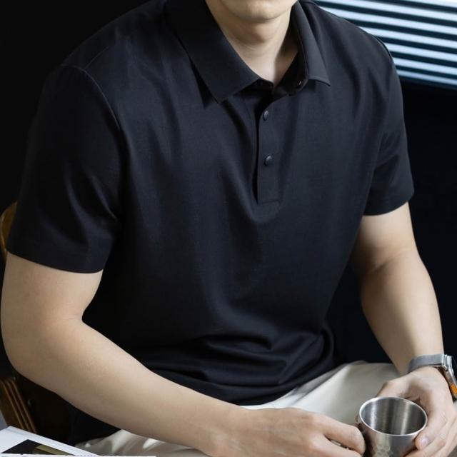 【巴黎精品】現貨+預購 POLO衫男短袖針織上衣高彈力男裝上衣(高爾夫球衫夏季鬆弛感男襯衫9色a1ne1)