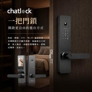 【chatlock】日本製頂級電子門鎖 H30貓眼螢幕握開式 - 經典黑