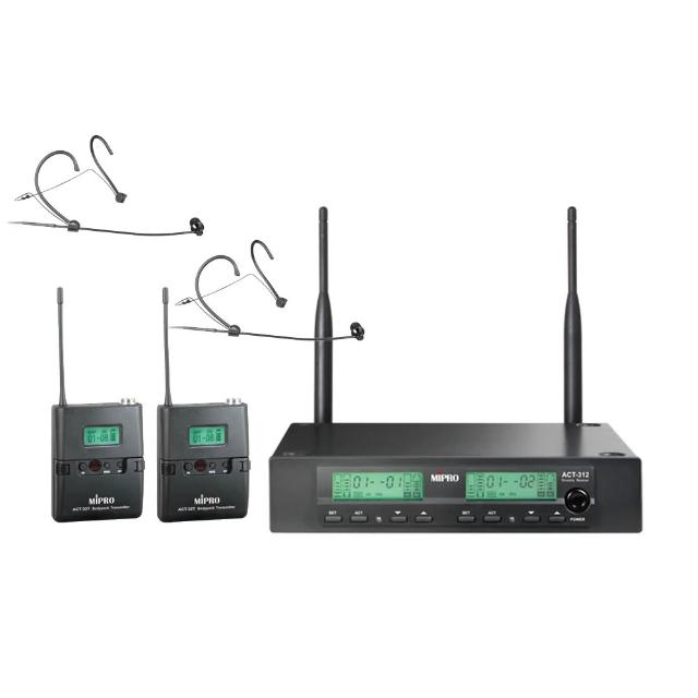 【MIPRO】ACT-312 類比雙頻道無線麥克風UHF (ACT-32H / MU80 配件六擇一)
