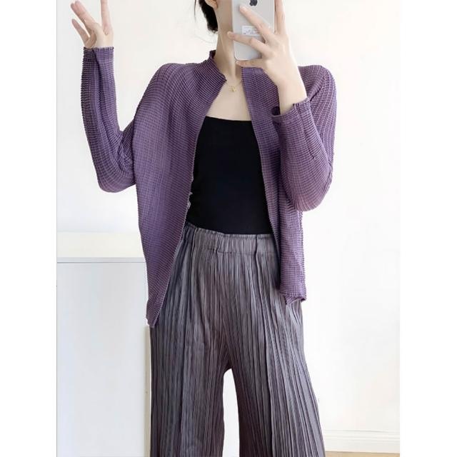 【巴黎精品】現貨+預購 三宅風皺褶衣服外套高級摺衣罩衫襯衫顯瘦大尺碼女裝(寬鬆防曬女外套多款3款b1a77 B)