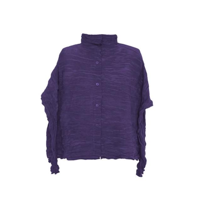 【巴黎精品】現貨+預購 三宅風皺褶衣服外套高級摺衣罩衫襯衫顯瘦大尺碼女裝(寬鬆防曬女外套多款3款b1a77 B)
