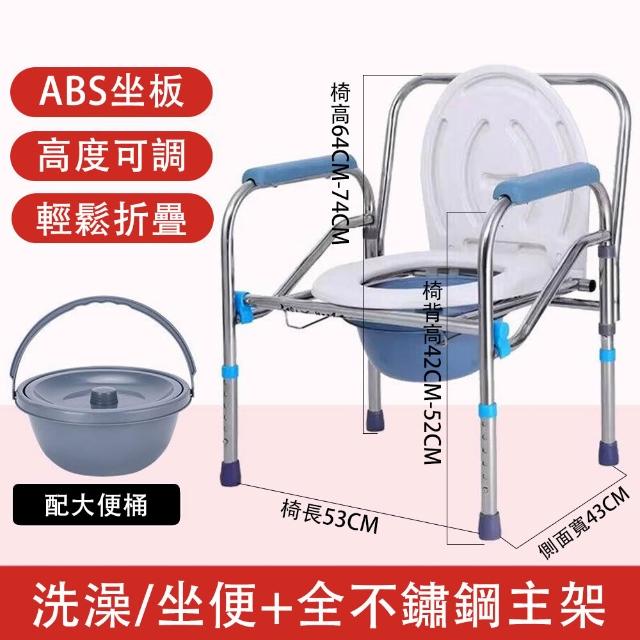 【Perfect angel】老人坐便椅 移動馬桶椅(可折疊便盆椅 座便椅 便器椅 行動馬桶 孕婦老人可折疊坐便椅)