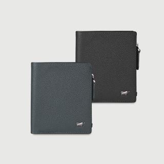 【BRAUN BUFFEL 德國小金牛】HOMME-ZW 6卡直立拉鍊零錢袋短夾-多色任選(BF599-325-BK/NY) 錢包送禮推薦