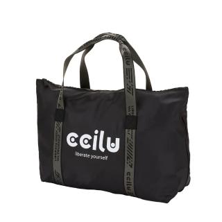 【CCILU 馳綠】官方直營 品牌造型 織帶拖特包- 黑